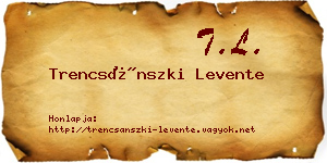 Trencsánszki Levente névjegykártya